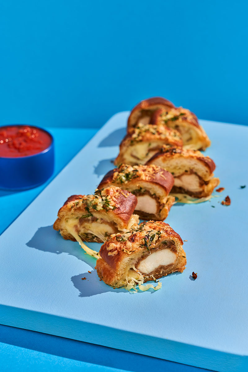 Cheesy Chicken Tender Stuffed Garlic Bread - Tegel Australia