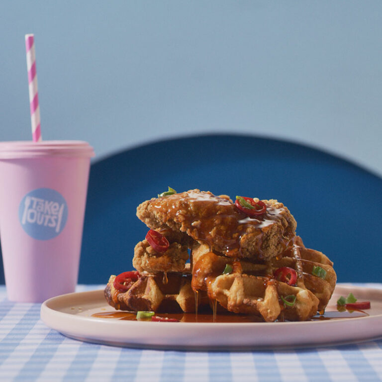 Chicken & Waffles with Sriracha Maple