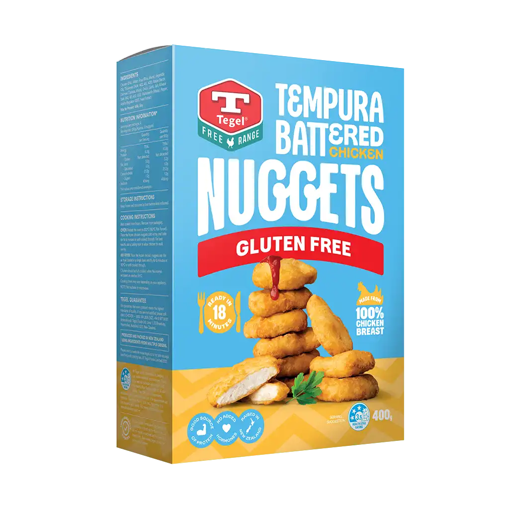 Tegel Free Range Gluten Free Tempura Battered Nuggets 400g