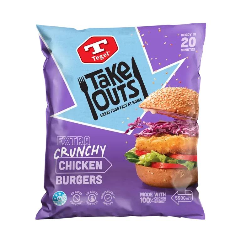 Tegel Take Outs Extra Crunchy Chicken Burgers 550g