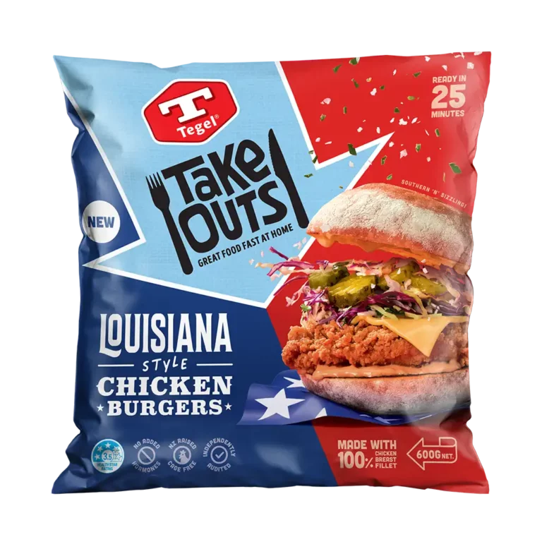 Tegel Take Outs Louisiana Style Chicken Burgers 600g