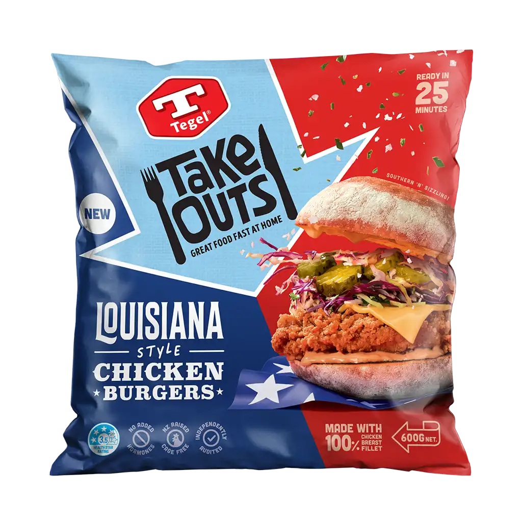 Tegel Take Outs Louisiana Style Chicken Burgers 600g